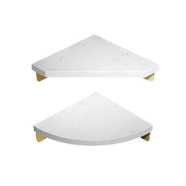 Marble 2-piece Bathroom Accessory Set Brushed Metal Bathroom Shelf