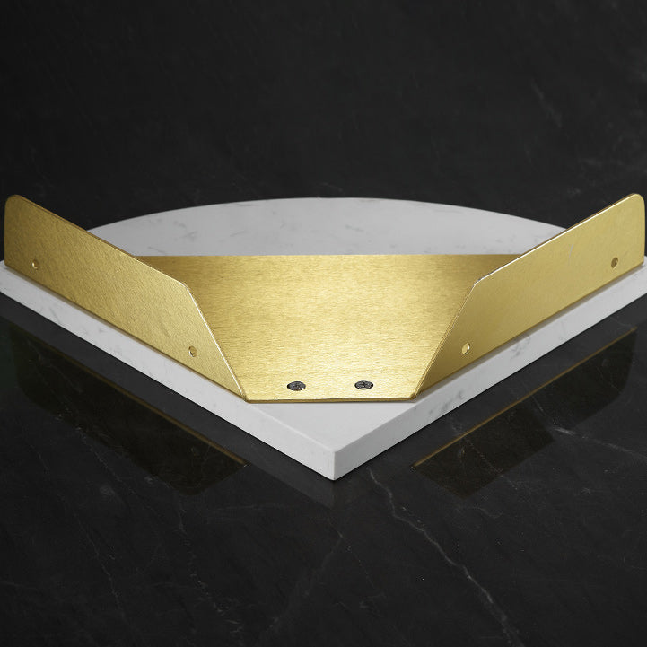 Marble 2-piece Bathroom Accessory Set Brushed Metal Bathroom Shelf