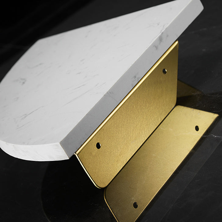 Marble 2-piece Bathroom Accessory Set Brushed Metal Bathroom Shelf