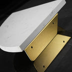 Marble 2-piece Bathroom Accessory Set Brushed Metal Bathroom Shelf