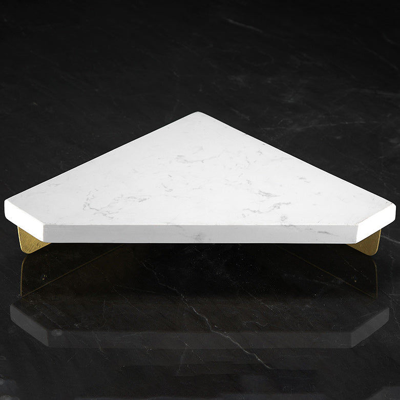 Marble 2-piece Bathroom Accessory Set Brushed Metal Bathroom Shelf