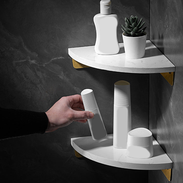 Aluminum Bathroom Corner Shelf with 31 × 21 cm Surface and 4 cm Height