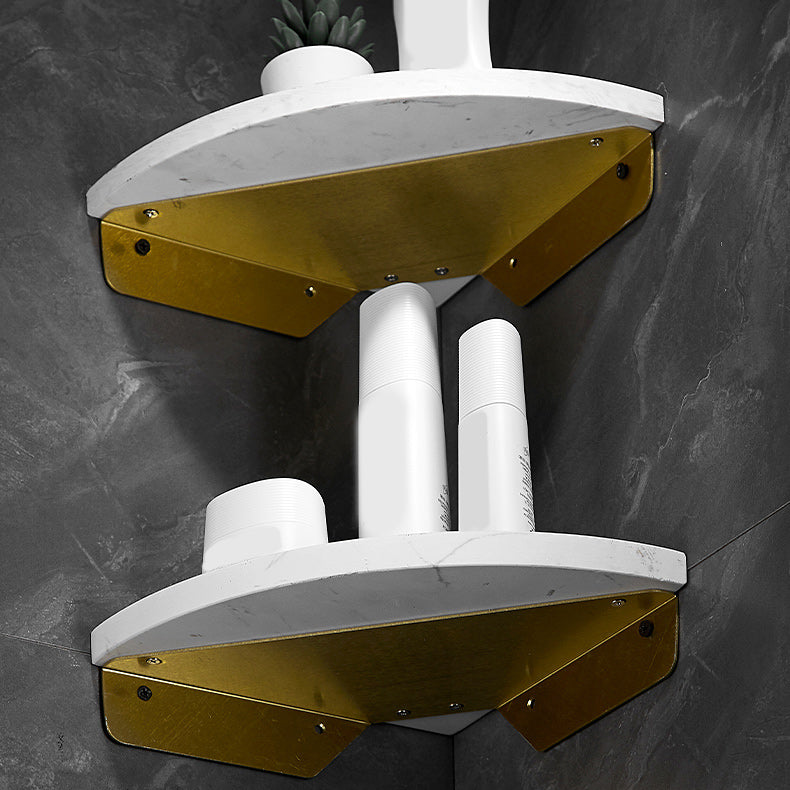 Aluminum Bathroom Corner Shelf with 31 × 21 cm Surface and 4 cm Height
