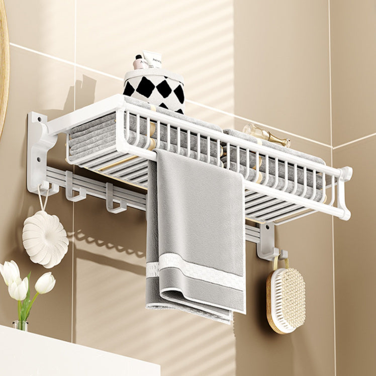 Modern style bathroom accessory set with bathroom shelf/towel rack/toilet brush in white