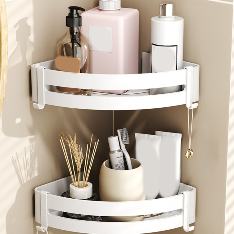 Modern style bathroom accessory set with bathroom shelf/towel rack/toilet brush in white