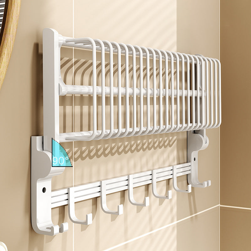 Modern style bathroom accessory set with bathroom shelf/towel rack/toilet brush in white