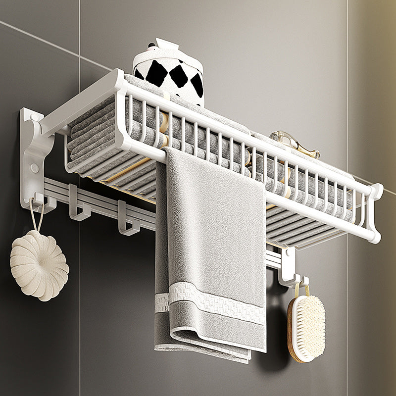 Modern style bathroom accessory set with bathroom shelf/towel rack/toilet brush in white