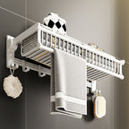 Modern style bathroom accessory set with bathroom shelf/towel rack/toilet brush in white