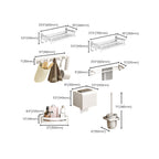 Modern style bathroom accessory set with bathroom shelf/towel rack/toilet brush in white