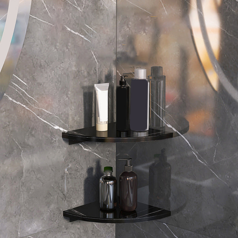 3-piece modern bathroom accessory set marble and metal bathroom shelf