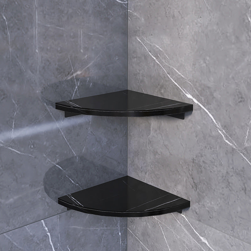 3-piece modern bathroom accessory set marble and metal bathroom shelf