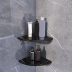 3-piece modern bathroom accessory set marble and metal bathroom shelf