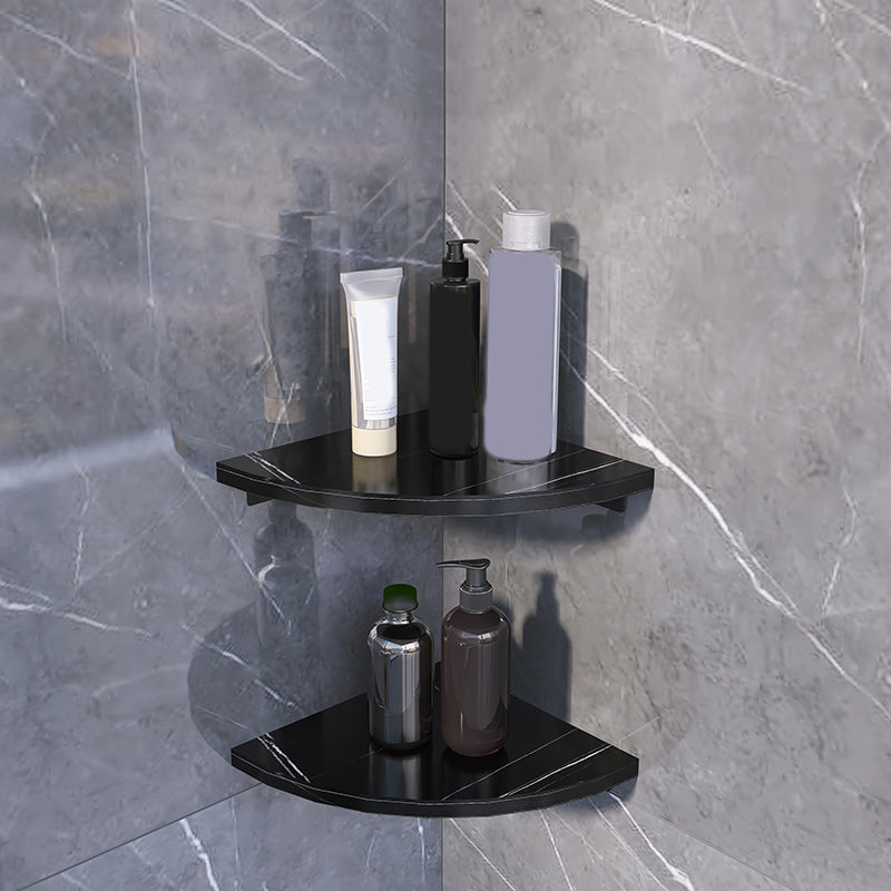 3-piece modern bathroom accessory set marble and metal bathroom shelf