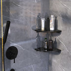3-piece modern bathroom accessory set marble and metal bathroom shelf