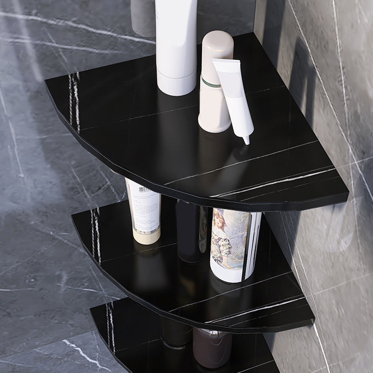 3-piece modern bathroom accessory set marble and metal bathroom shelf