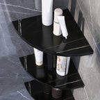 3-piece modern bathroom accessory set marble and metal bathroom shelf