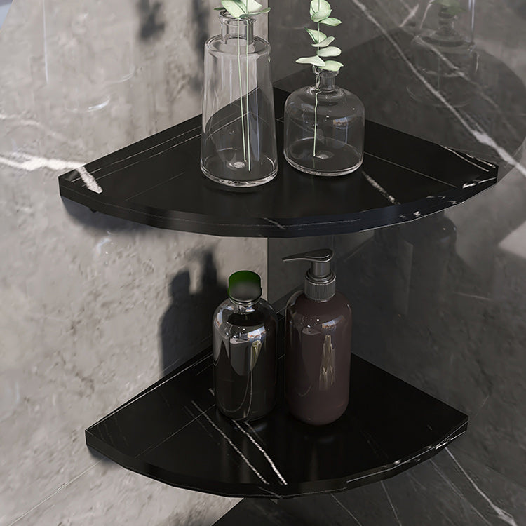 3-piece modern bathroom accessory set marble and metal bathroom shelf