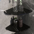 3-piece modern bathroom accessory set marble and metal bathroom shelf
