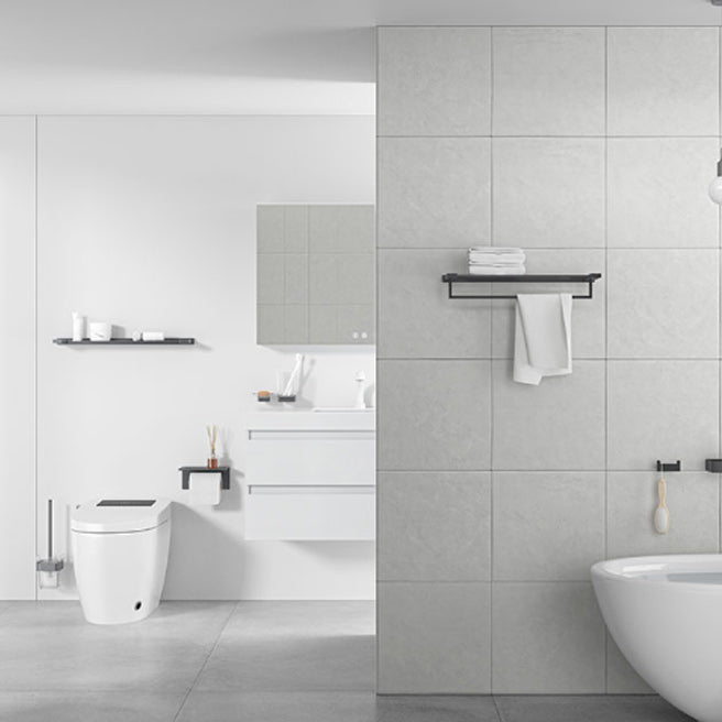 Gray contemporary bathroom accessory set Brushed gray bath shelf/toilet paper holder/towel bar