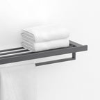 Gray contemporary bathroom accessory set Brushed gray bath shelf/toilet paper holder/towel bar