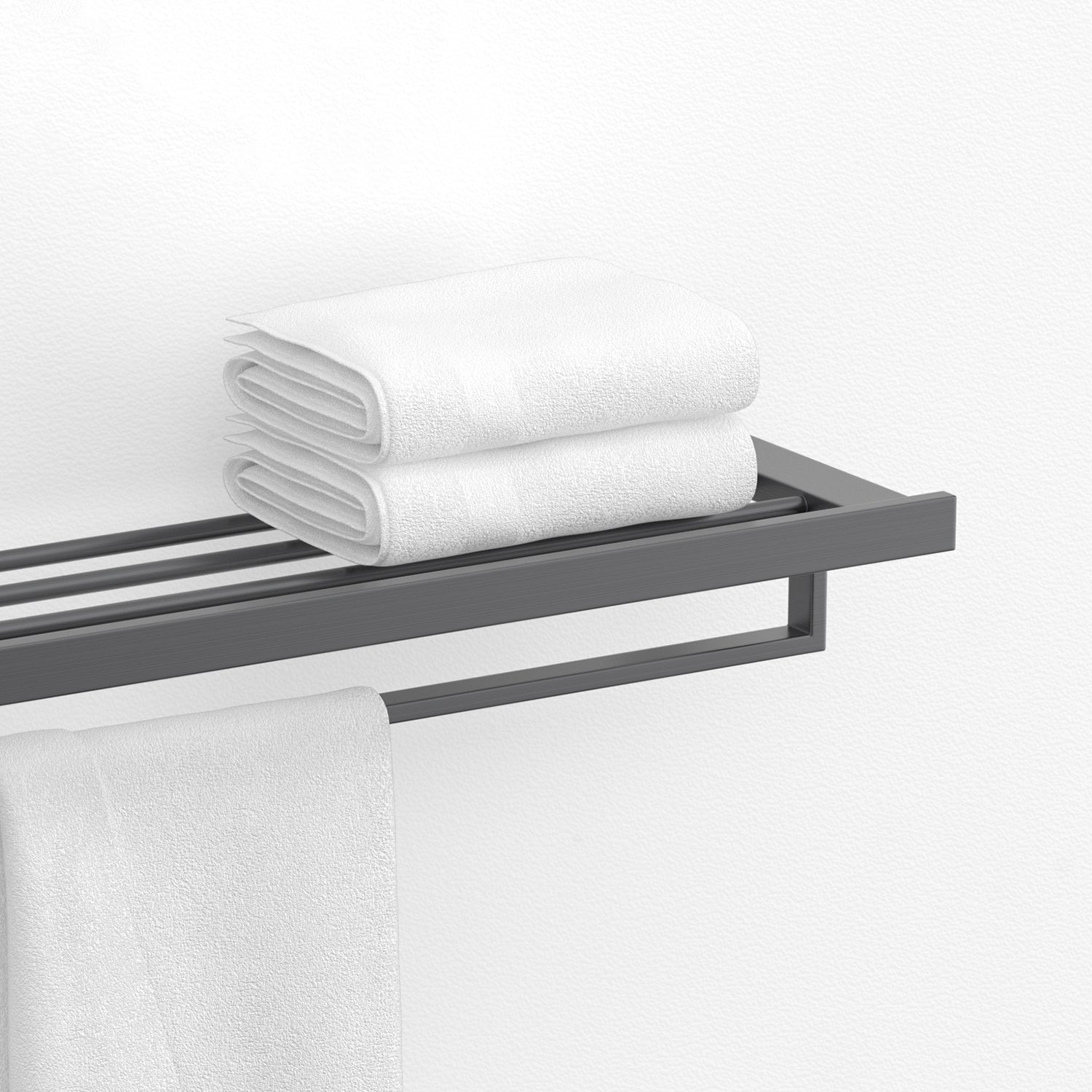 Gray contemporary bathroom accessory set Brushed gray bath shelf/toilet paper holder/towel bar