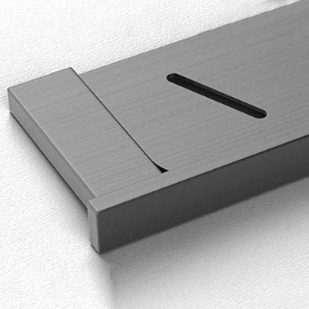Gray contemporary bathroom accessory set Brushed gray bath shelf/toilet paper holder/towel bar