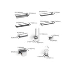 Gray contemporary bathroom accessory set Brushed gray bath shelf/toilet paper holder/towel bar