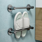 2-piece modern bathroom accessories set metal slipper rack/towel bar