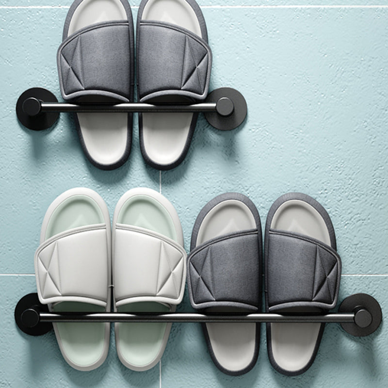 2-piece modern bathroom accessory set metal slipper rack/towel bar