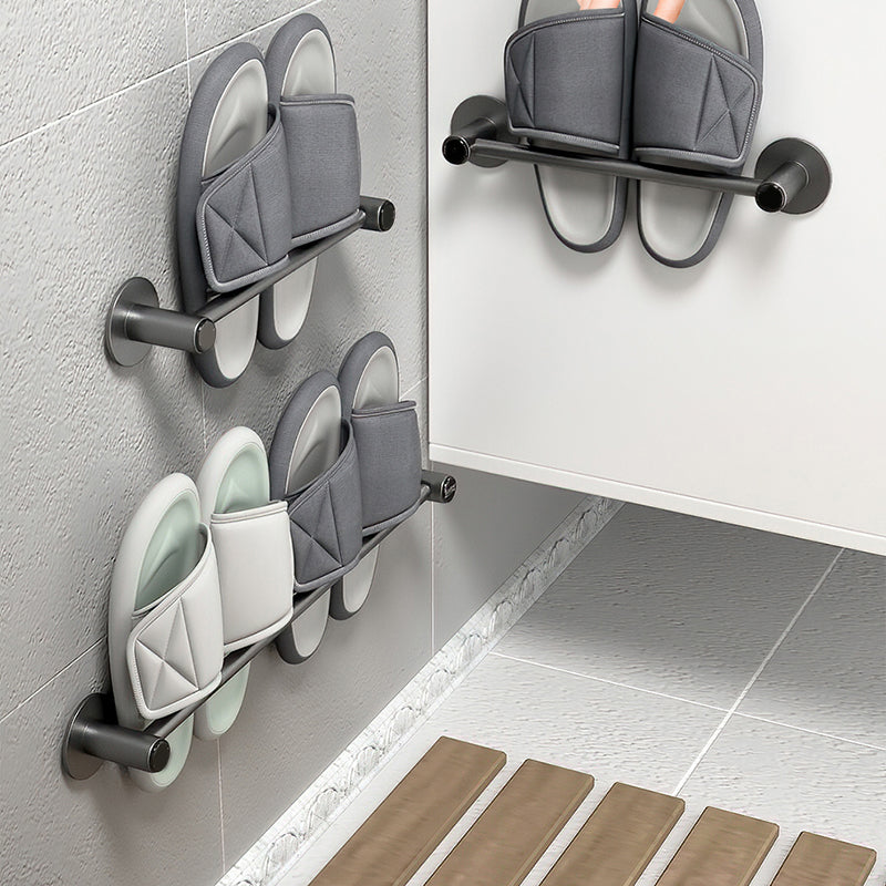 2-piece modern bathroom accessory set metal slipper rack/towel bar