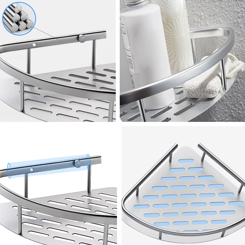 3-piece modern bathroom accessory set aluminum bathroom shelf in silver
