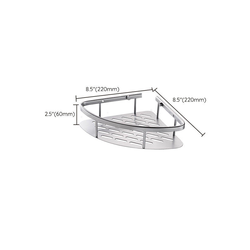 3-piece modern bathroom accessory set aluminum bathroom shelf in silver