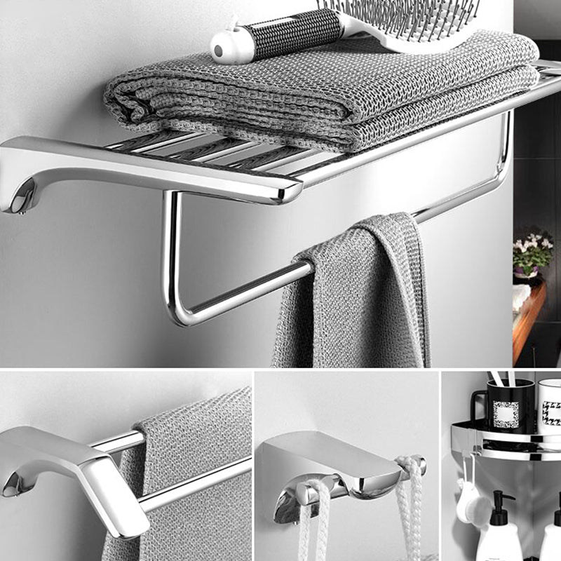 Silver Bathroom Accessories Hardware Set Modern Bathroom Accessories Kit
