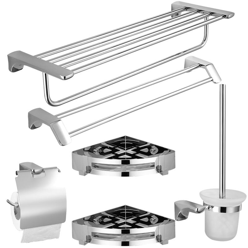 Silver Bathroom Accessories Hardware Set Modern Bathroom Accessories Kit