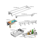 Silver Bathroom Accessories Hardware Set Modern Bathroom Accessories Kit