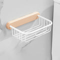 White 7-piece bathroom accessory set wood and metal bath set