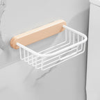 White 7-piece bathroom accessory set wood and metal bath set