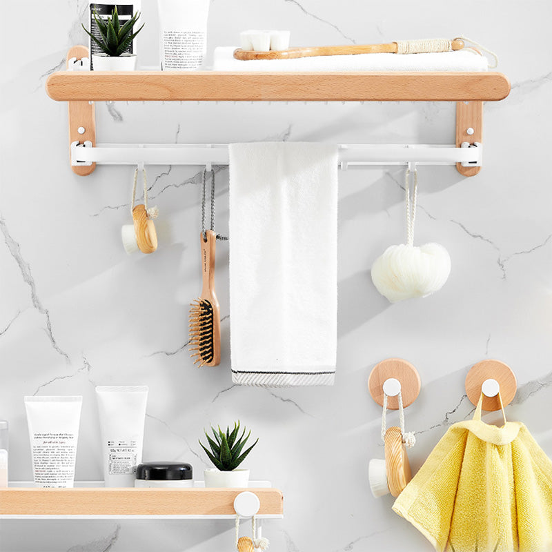White 7-piece bathroom accessory set wood and metal bath set