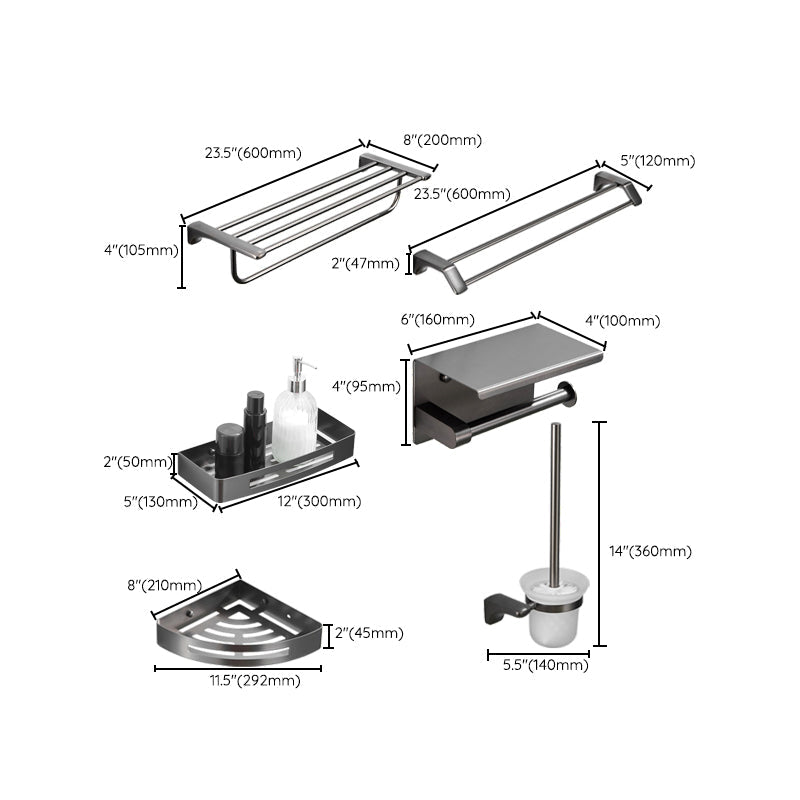 Modern Bathroom Accessories Hardware Set Gray Bathroom Accessories Set