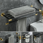 5-piece modern bathroom accessory set made of black brass bathroom hardware
