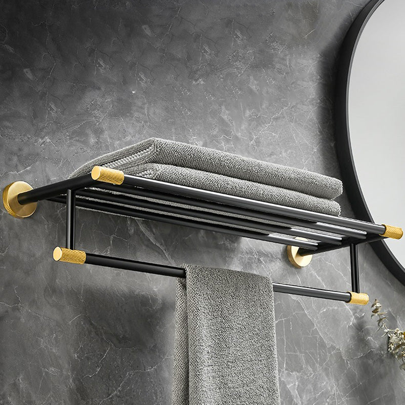 5-piece modern bathroom accessory set made of black brass bathroom hardware