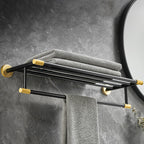 5-piece modern bathroom accessory set made of black brass bathroom hardware