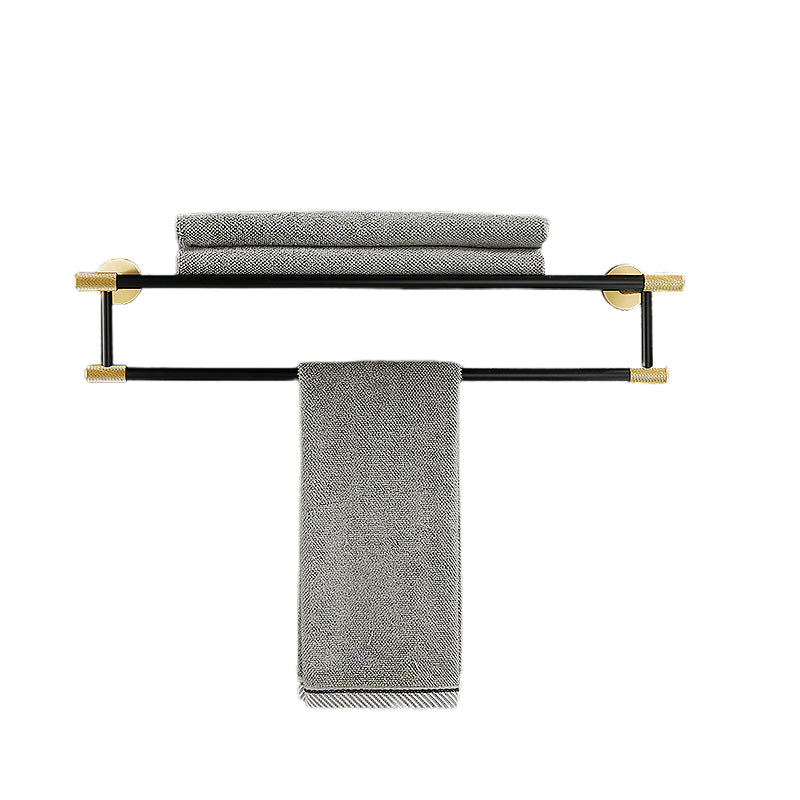 5-piece modern bathroom accessory set made of black brass bathroom hardware