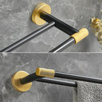 5-piece modern bathroom accessory set made of black brass bathroom hardware