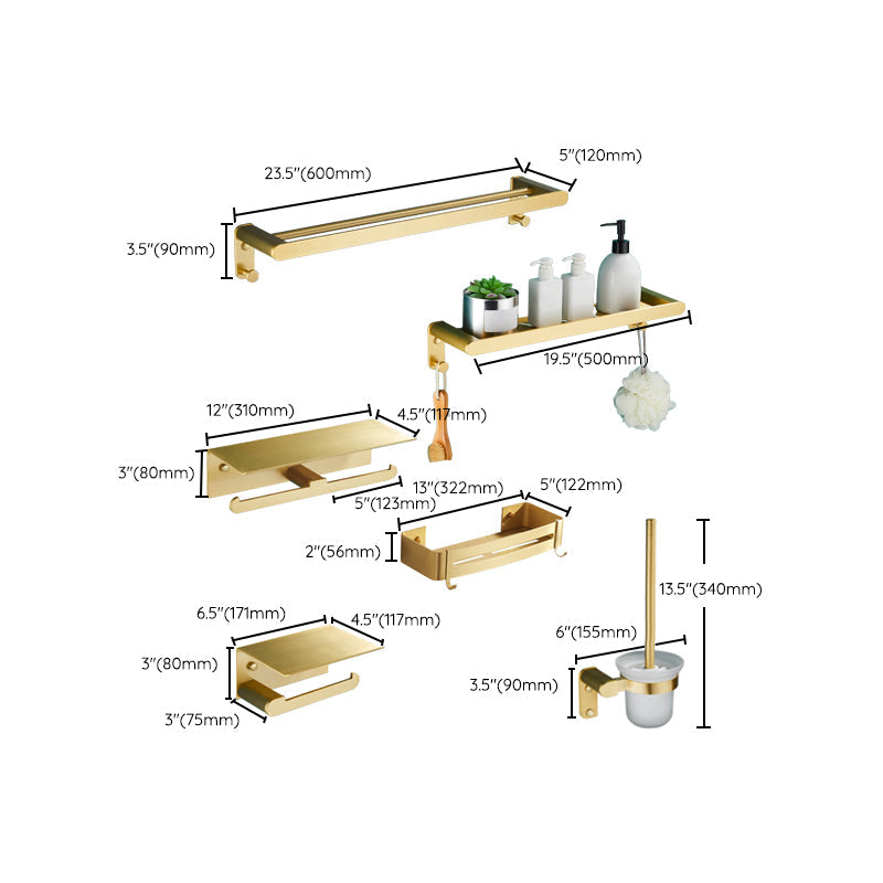 Traditional Bathroom Accessory Hardware Set Gold Bathroom Accessory Set