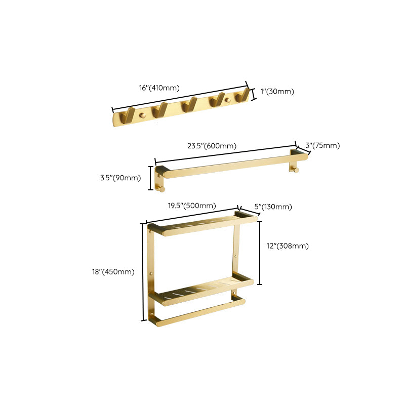Traditional Bathroom Accessory Hardware Set Gold Bathroom Accessory Set