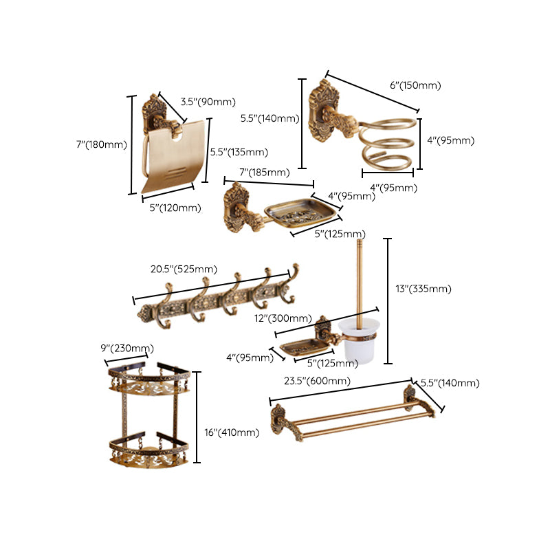 Traditional Bathroom Accessories Set Gold Bathroom Accessories Kit