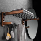 7-piece bathroom accessory set wood and metal bathroom accessory hardware set