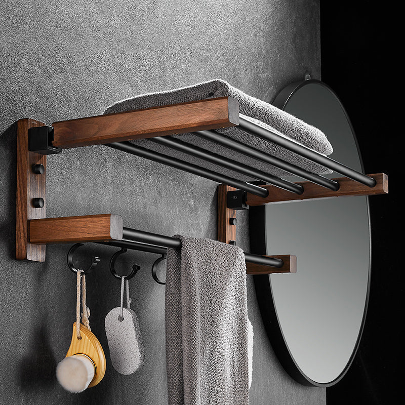 7-piece bathroom accessory set wood and metal bathroom accessory hardware set