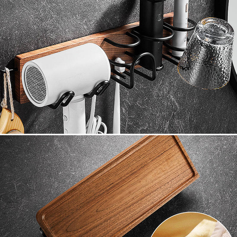 7-piece bathroom accessory set wood and metal bathroom accessory hardware set